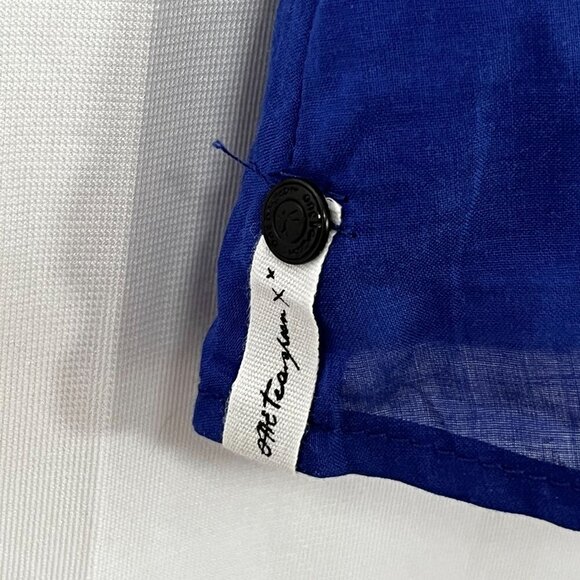 One X One Teaspoon Sleeveless Cinch Waist Tunic 100% Cotton Blue‎ Size Medium - Picture 7 of 9